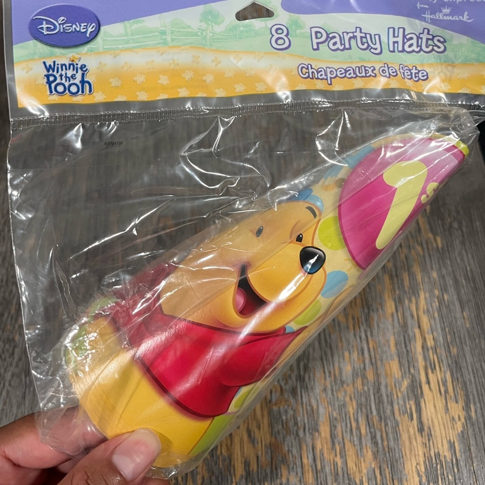 Winnie the Pooh 1st Birthday Cone Party Hats